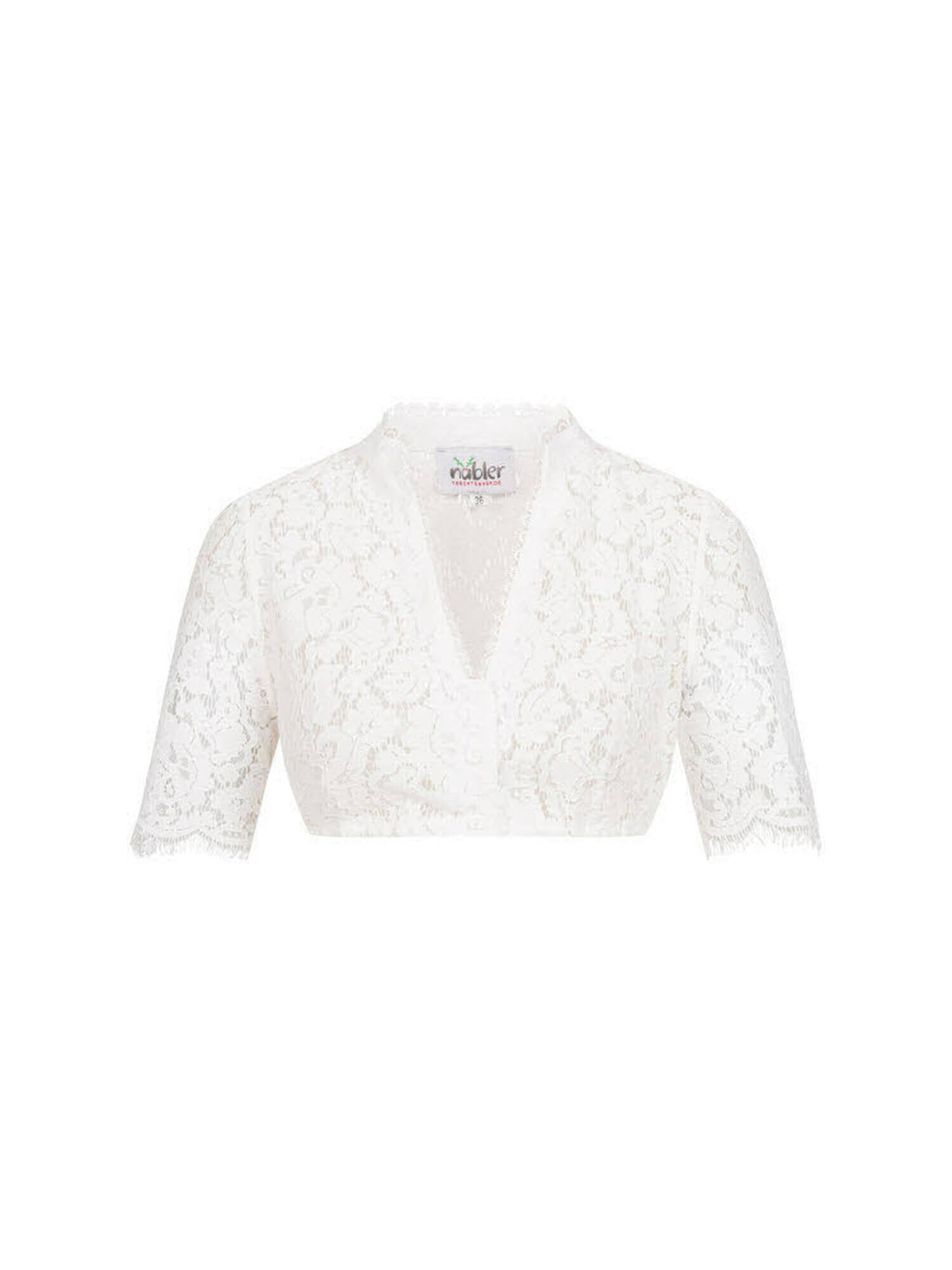 Trachtenhof Nübler Traditional Blouse 'Dirndlbluse kurzarm Melani' in White: front