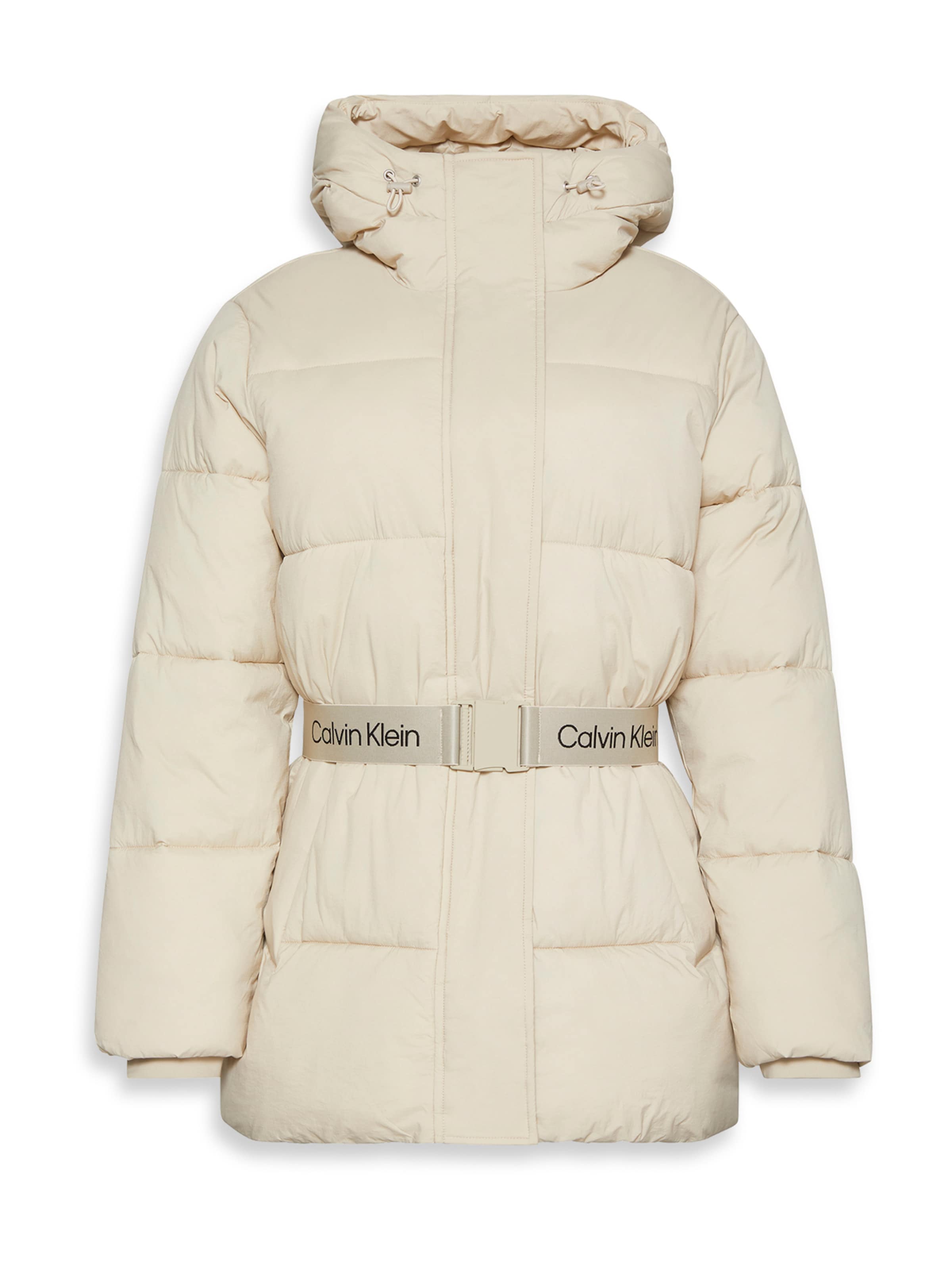 Calvin Klein Jeans Χειμερινό μπουφάν σε μπεζ: μπροστά