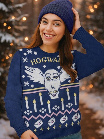Harry Potter Pullover 'Weihnachtspullover Hedwig Eule'‌‌‌‌‌‌‌‌ in Blau