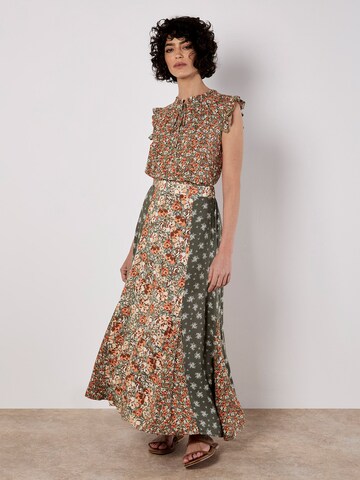 Apricot Ditsy Floral Ruffle Sleeve Top ' ' in Grün