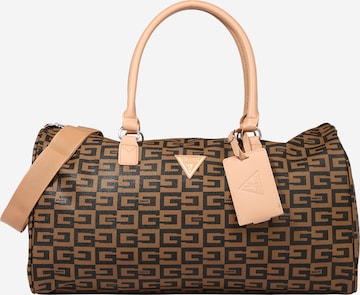 GUESS Travel bag '40TH ANNIVERSARY' in Brown: front