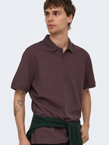 Only & Sons Poloshirt 'ONSBEN' in Lila
