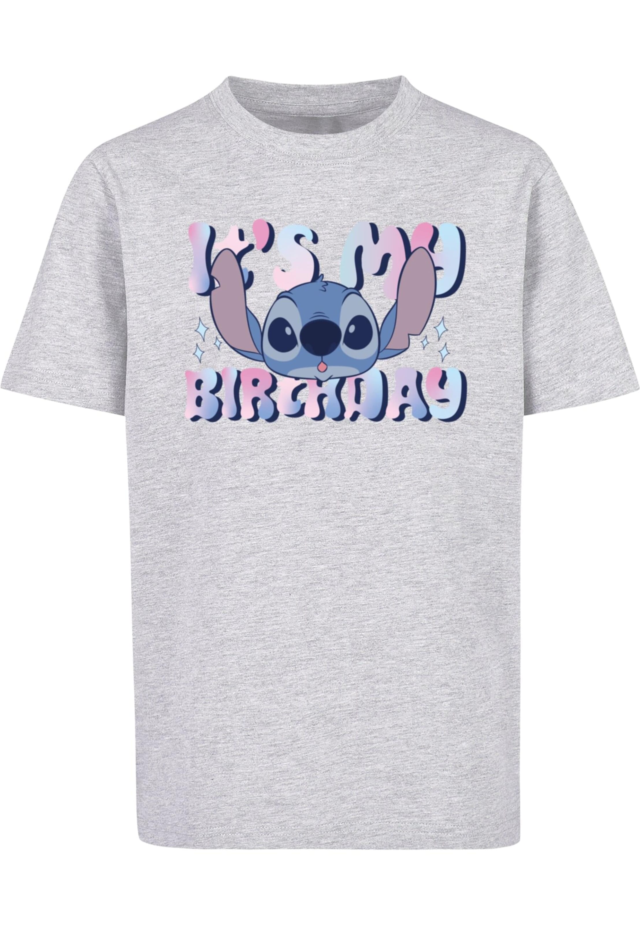 ABSOLUTE CULT Shirt 'Lilo and Stitch - My Birthday' in Grey: front