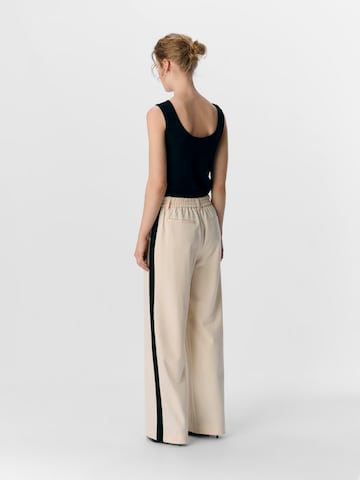 OBJECT - Pierna ancha Pantalón plisado 'OBJLISA' en beige