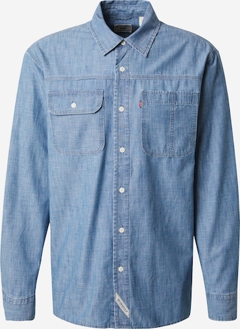 LEVI'S ® Regular fit Overhemd 'LS Auburn Worker' in Blauw: voorkant