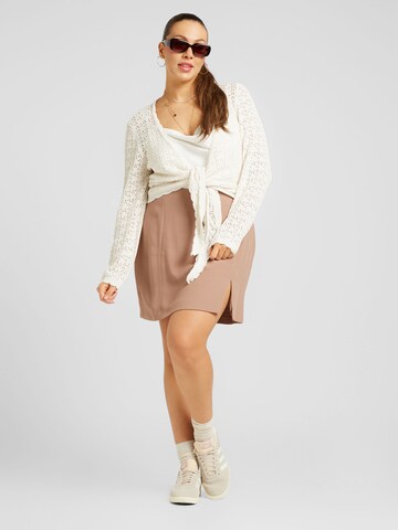 ONLY Carmakoma Gebreid vest 'SOLA' in Beige