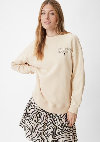 Sweat-shirt comma casual identity en beige : devant