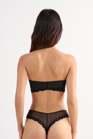 INTIMISSIMI Bandeau Bra 'Pretty Flowers' in Black