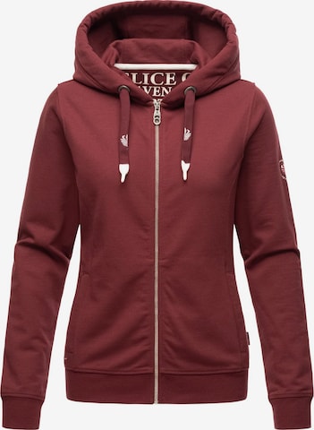 NAVAHOO Zip-Up Hoodie 'Engelshaar' in Red: front