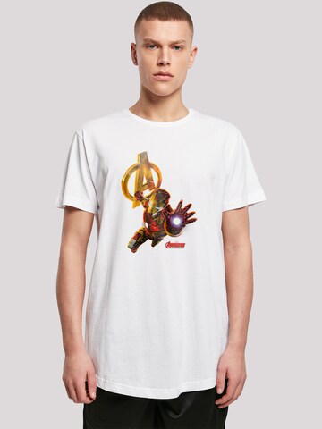 T-Shirt 'Marvel Avengers Age of Ultron Iron Man' F4NT4STIC en blanc : devant