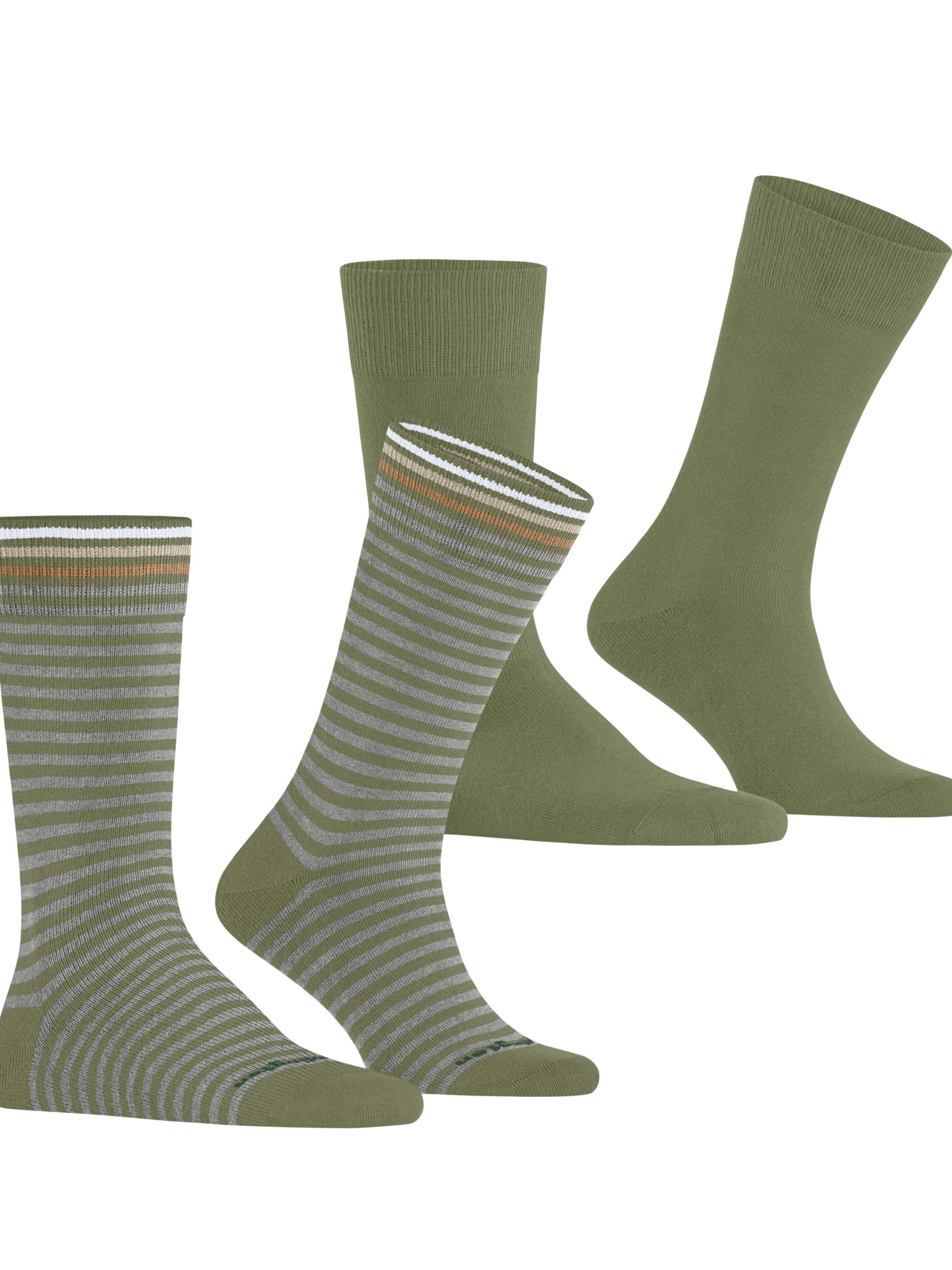 BURLINGTON Socks 'Everyday Stripe 2-Pack' in Green
