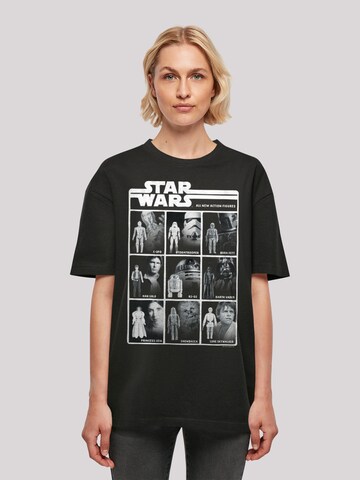 F4NT4STIC Oversized shirt 'Star Wars Class Of Action Figures' in Zwart: voorkant