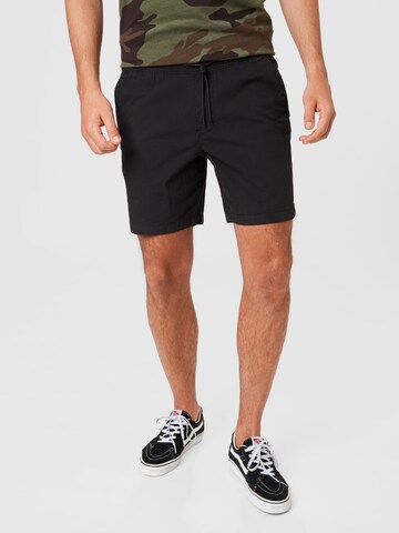 HOLLISTER Regular Pants in Black: front