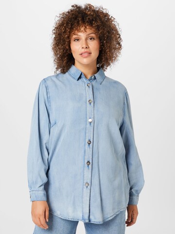 ONLY Carmakoma Bluse 'Lea' in Blau: Vorderseite