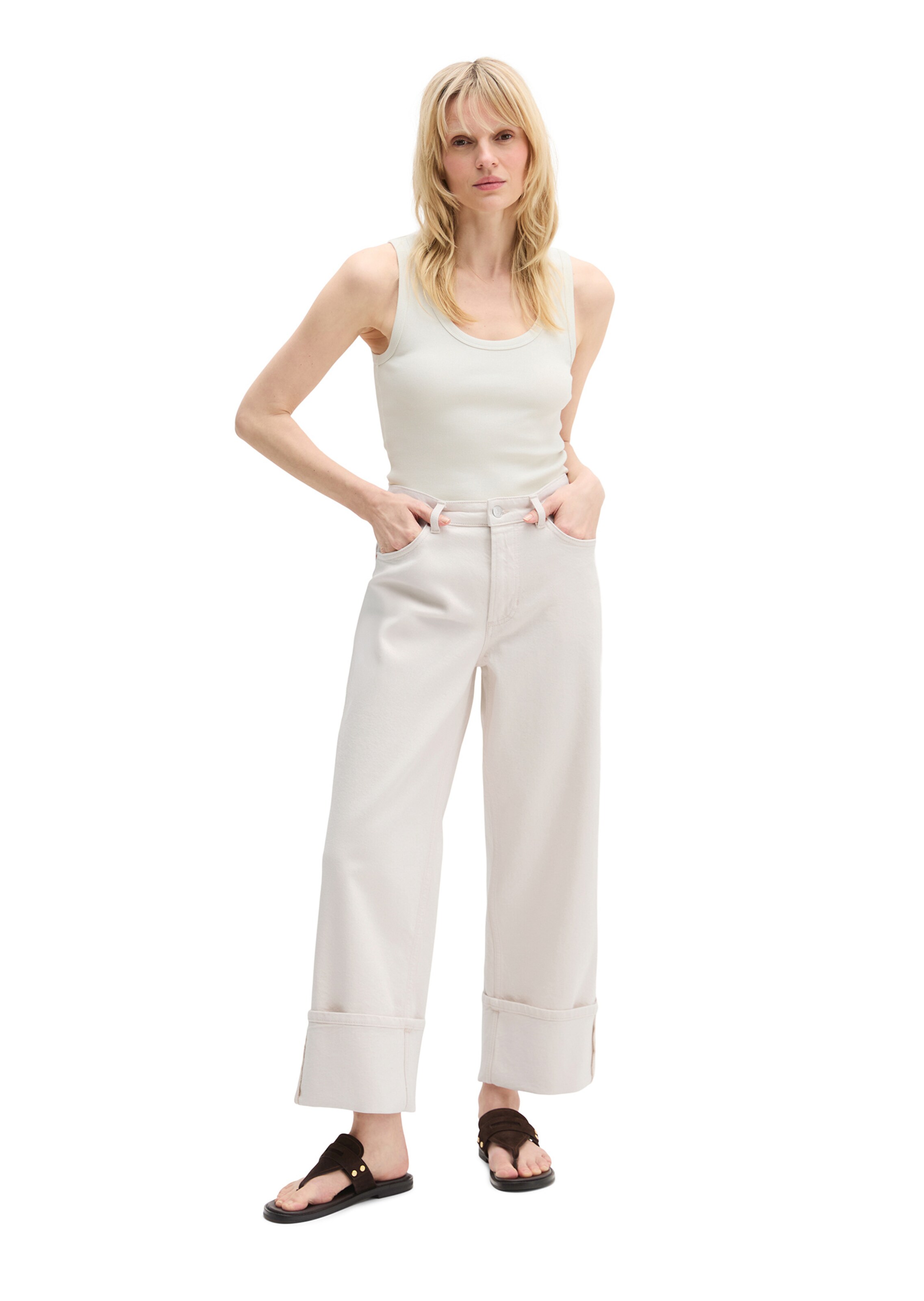 Marc O'Polo Loosefit Jeans in Weiß: Vorderseite