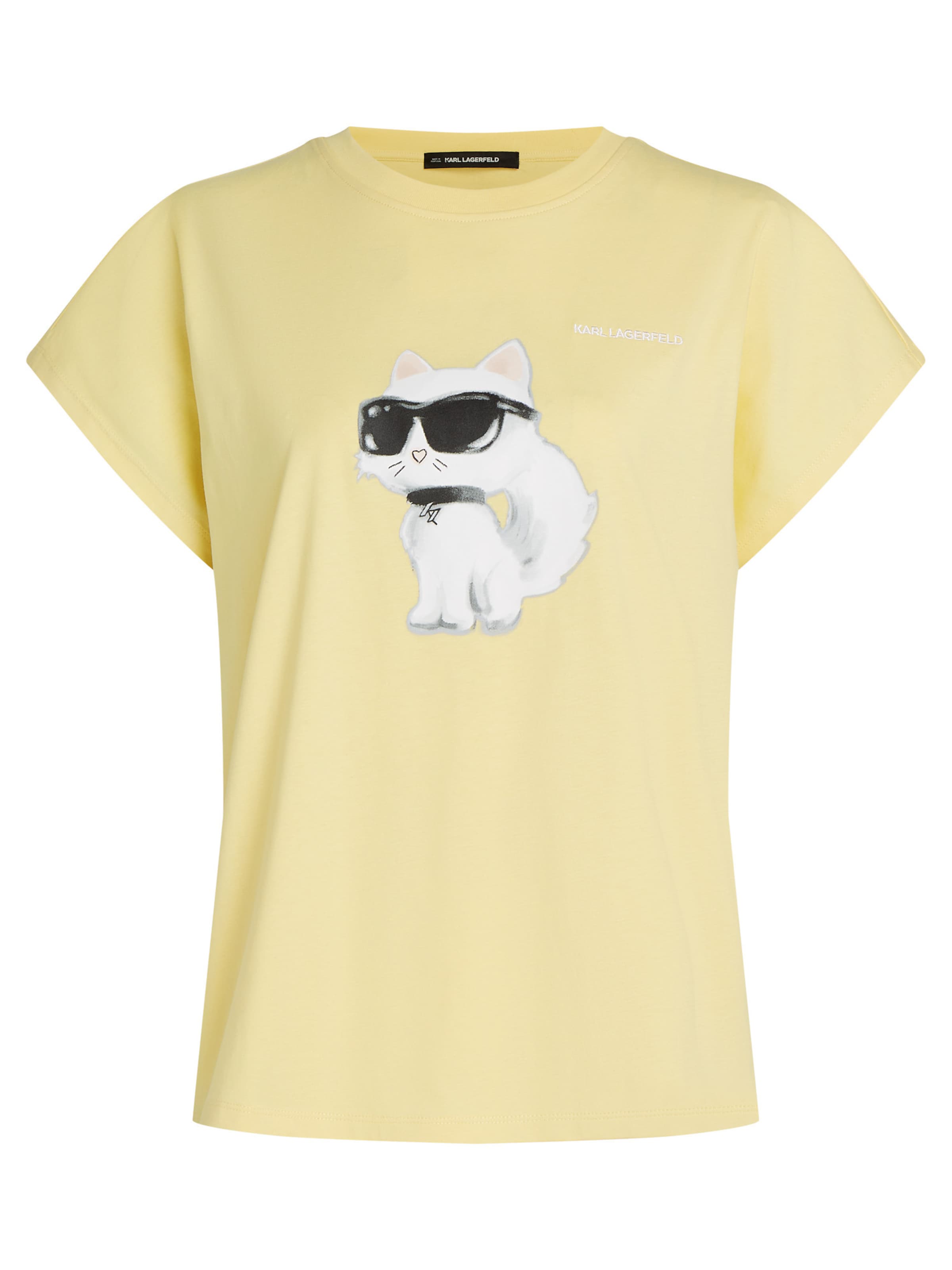 Karl Lagerfeld - Camiseta 'Ikon Choupette' en amarillo: frente