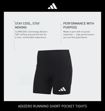 ADIDAS PERFORMANCE Skinny Športne hlače 'ADIZERO' | črna barva