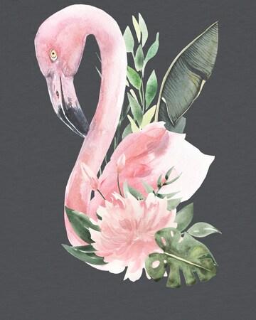 watabout.kids Shirt 'Flamingo Mit Blumen' in Grijs
