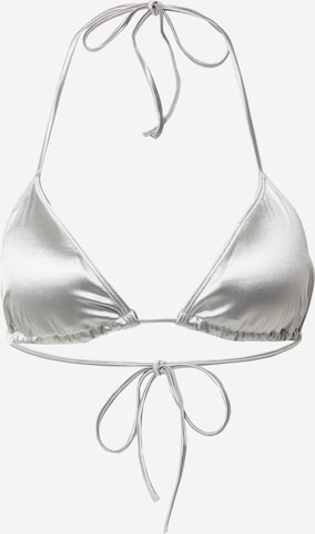 Monki Triangle Bikini Top in Grey: front