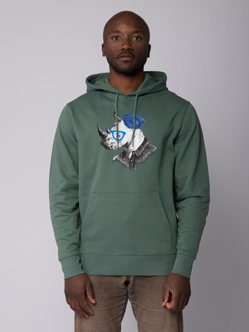 Sweat-shirt ' Nashorn ' Watapparel en vert : devant