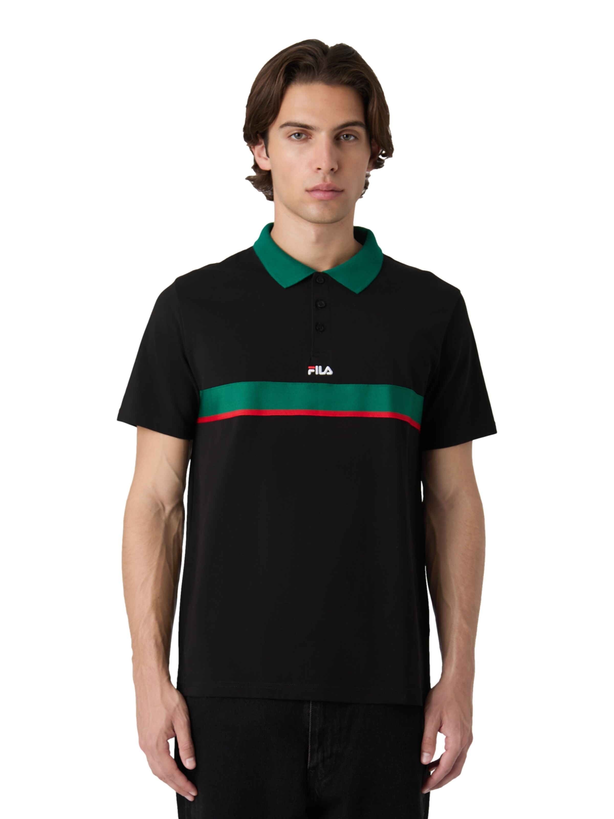 FILA Shirt 'SAGANO' in Zwart: voorkant