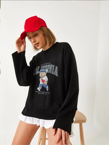 Bianco Lucci Oversized trui in Zwart