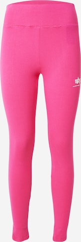rozā ALPHA INDUSTRIES Šaurs Legingi 'Basic': no priekšpuses