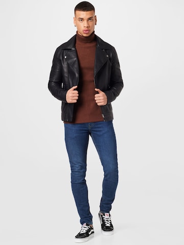 JACK & JONES Svetr 'BLUCARLOS' – hnědá