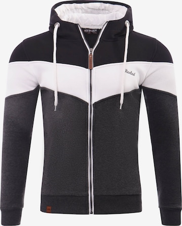 Reslad Zip-Up Hoodie 'Sweatjacke Zipper 3-Colors' in Grey: front