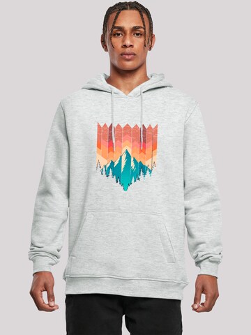 Pull-over 'Berg Sonnenuntergang Geometrisch' F4NT4STIC en gris : devant