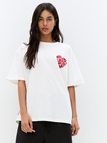Maglietta 'BOB MARLEY' di Pull&Bear in bianco