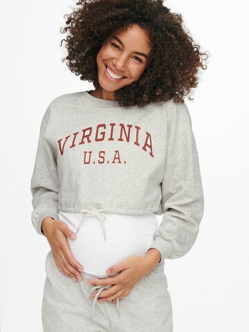 Only Maternity Sweatshirt 'ESSA LIFE' in Grau