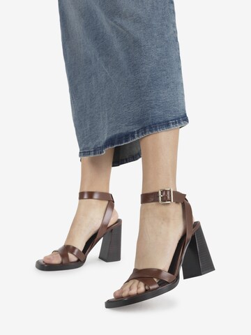 BRONX Strap Sandals in Brown: front