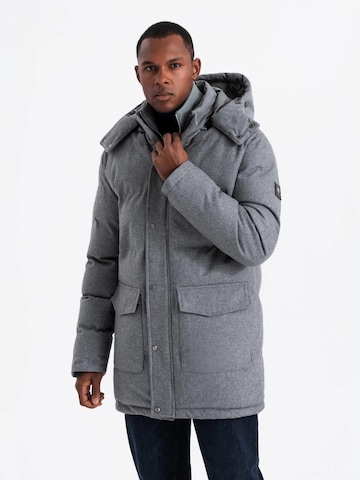 Ombre Winter jacket 'OM-JALJ-0201' in Grey: front