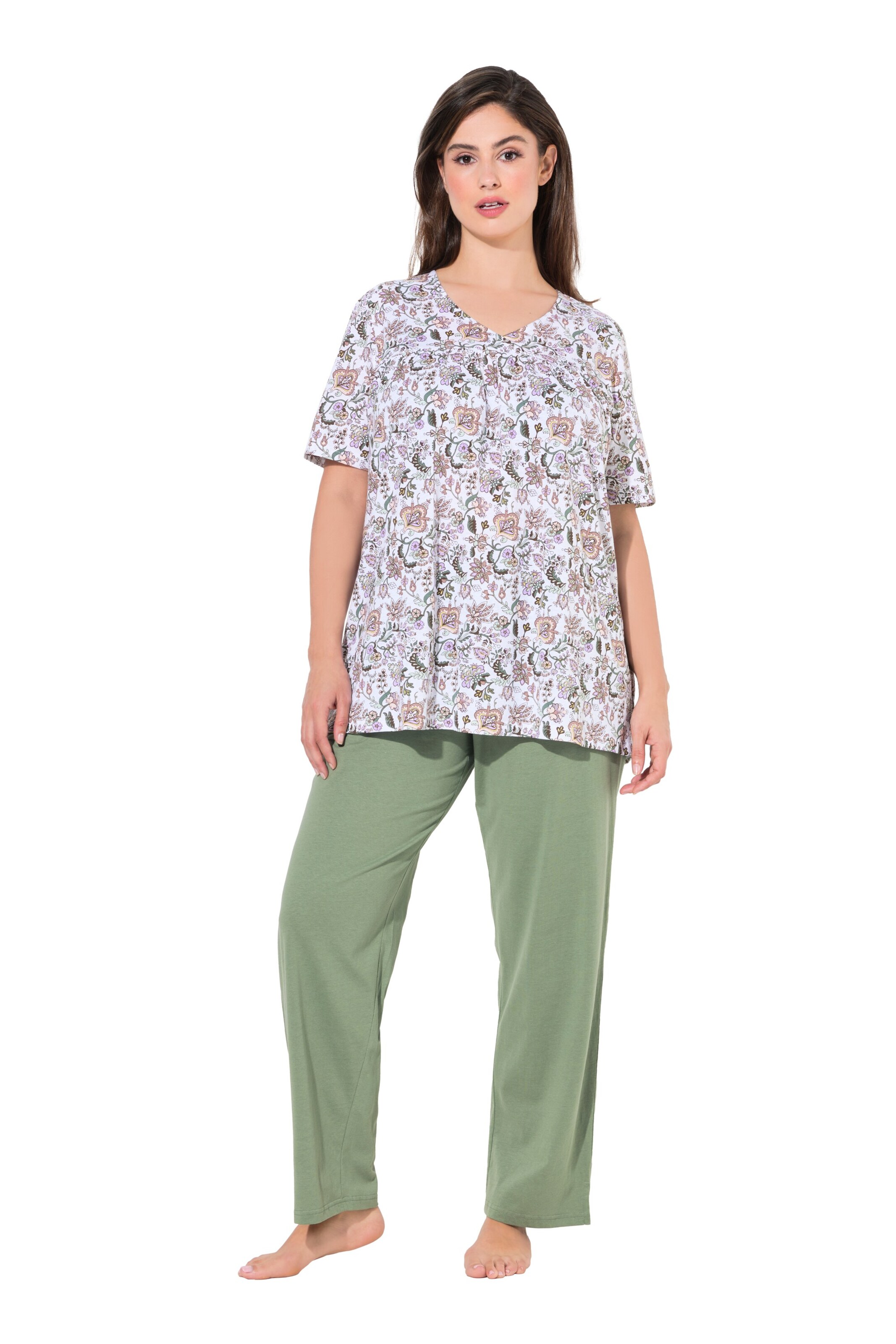 Ulla Popken Pajama in Green: front