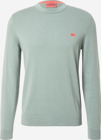 HUGO Sweater 'San Cassius' in Green: front