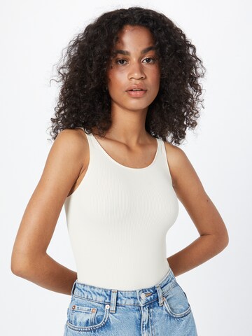 PIECES Shirt Bodysuit in White: front