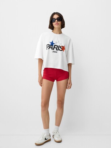 T-shirt Bershka en blanc