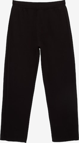 Pull&Bear Široke hlačnice Hlače | črna barva: sprednja stran