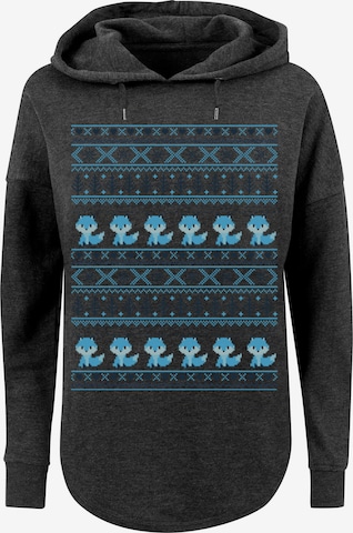 F4NT4STIC Sweatshirt 'Christmas Fuchs' in Grau: predná strana