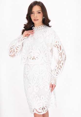 Camicia da donna di faina in bianco: frontale