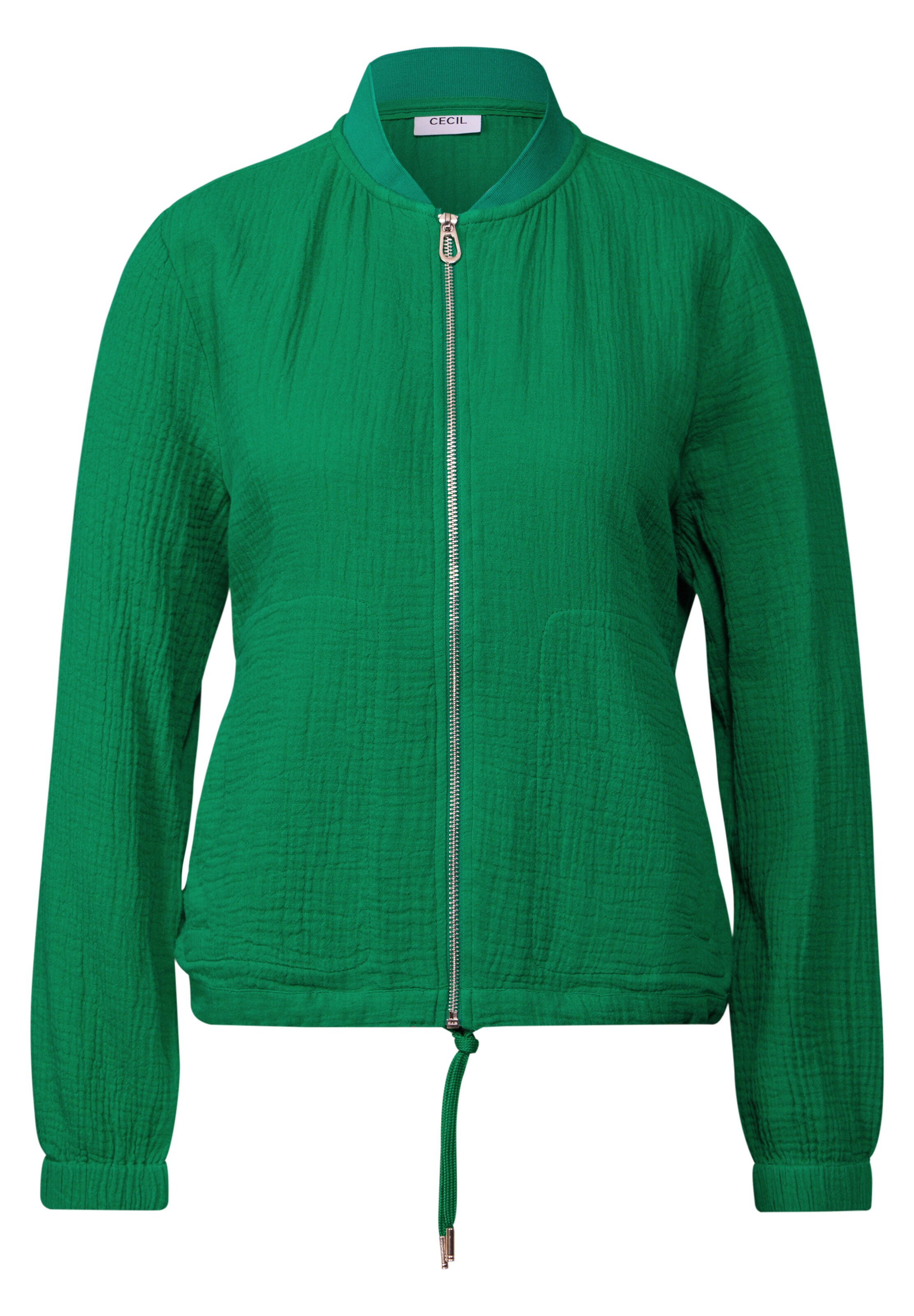 CECIL Kurze Musselin Jacke in Grün: Vorderseite