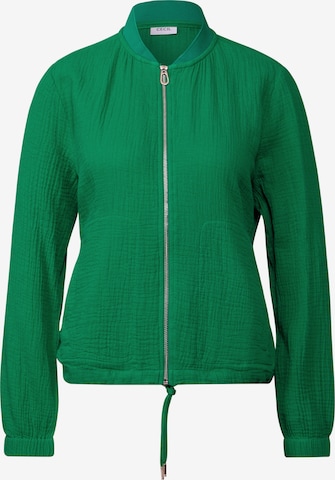 CECIL Kurze Musselin Jacke in Grün: Vorderseite