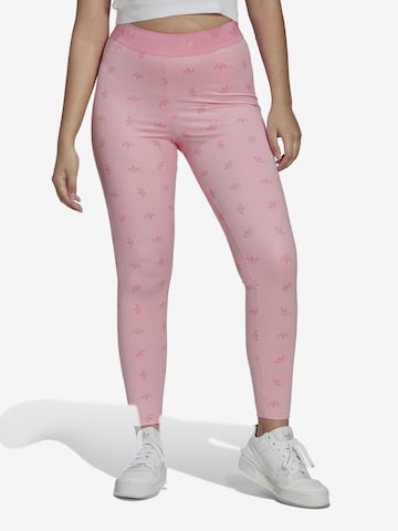 rozā ADIDAS ORIGINALS Šaurs Legingi ' High Waist Allover Print': no priekšpuses