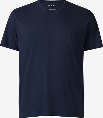 s.Oliver Men Big Sizes Shirt in Blue: front