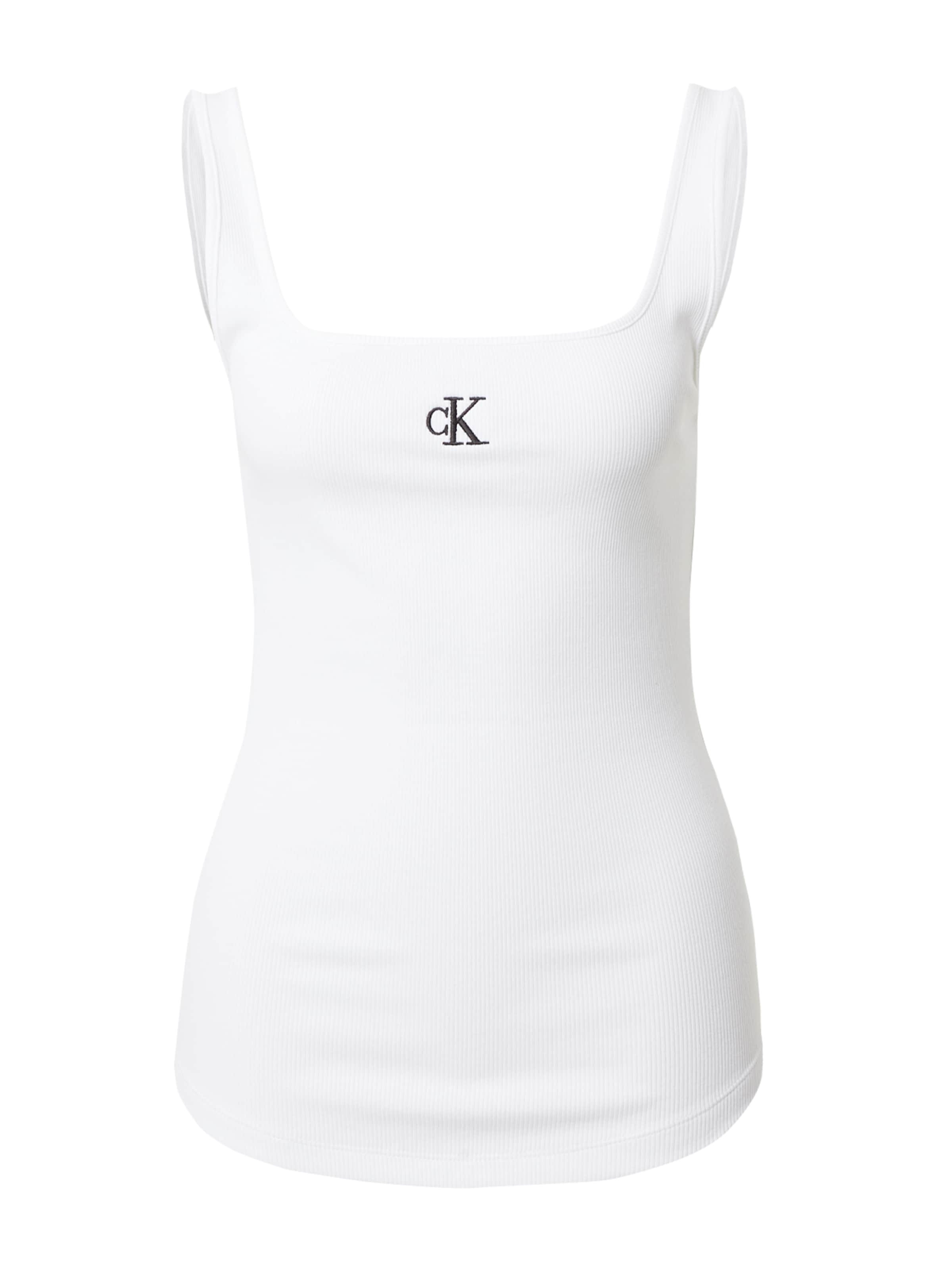 Calvin Klein Jeans Топ в бяло: отпред