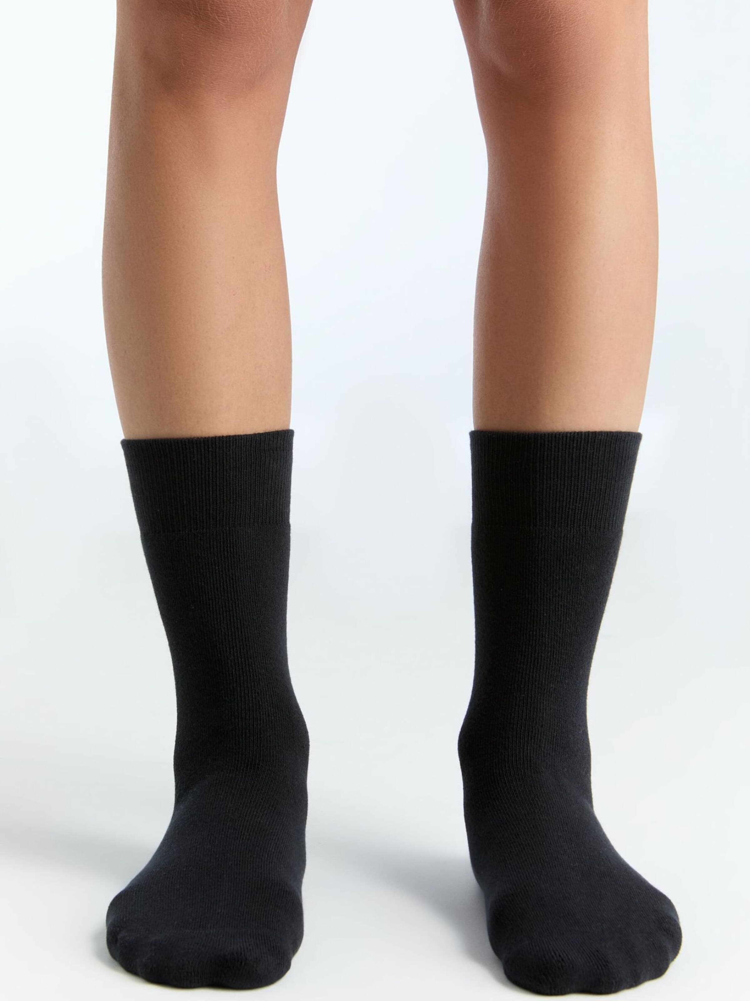 Albero Natur Socks 'Bio-Baumwoll-Frotteesocken Unisex – 2er Pack' in Black: front