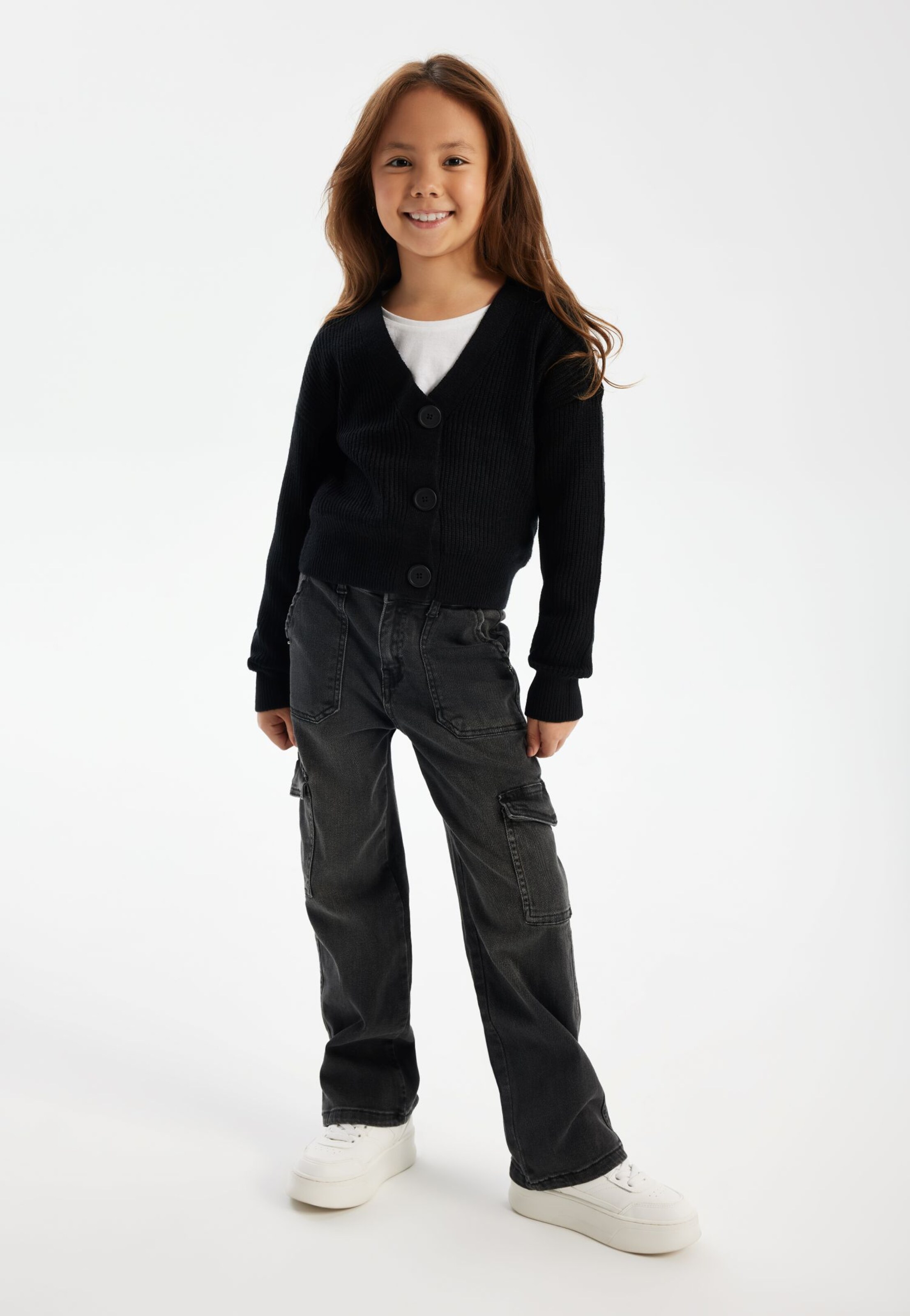 MINOTI Pletena jopa | črna barva: sprednja stran