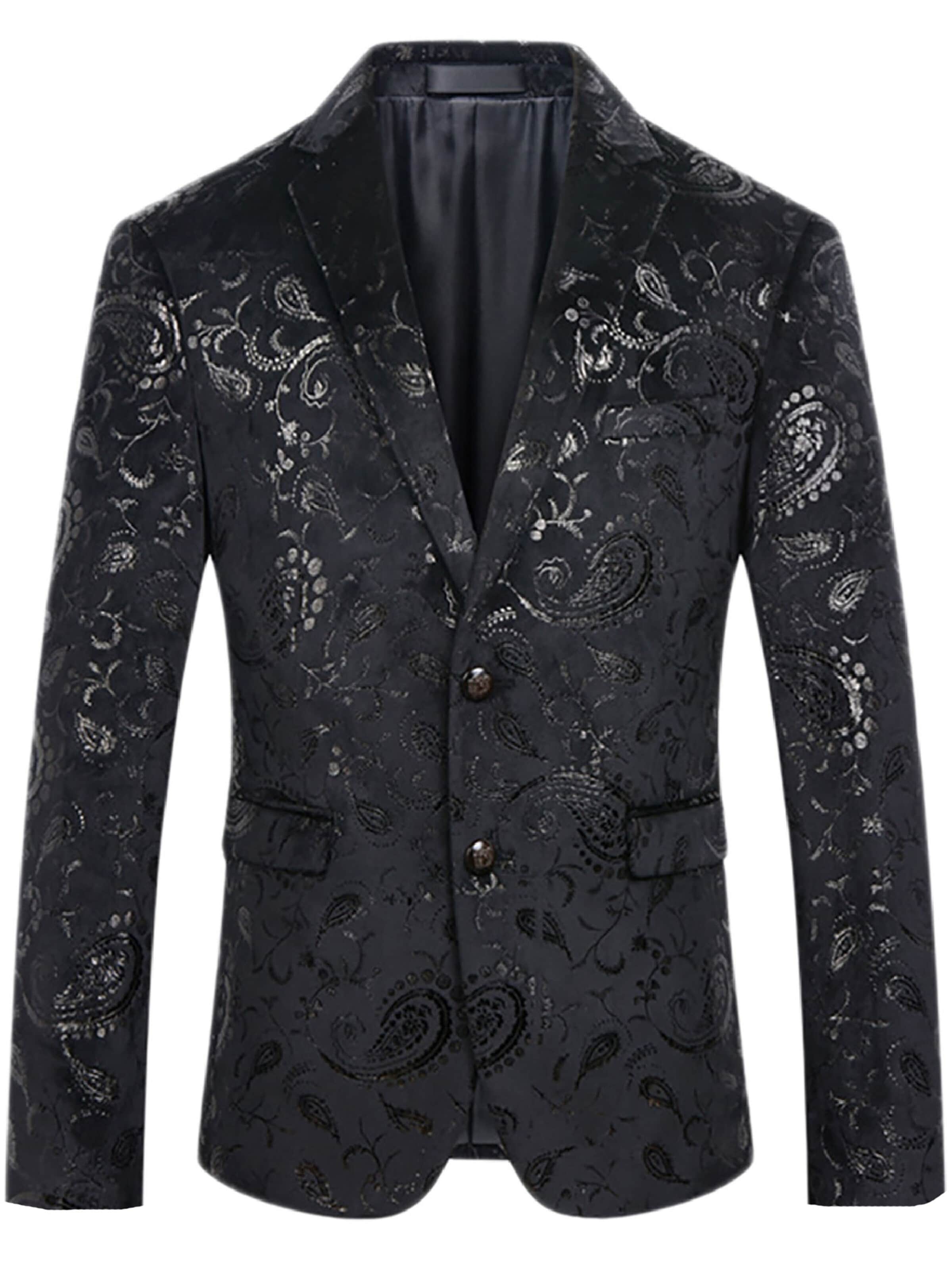 YOUTHUP Slim fit Suit Jacket 'Goldglanz' in Black: front