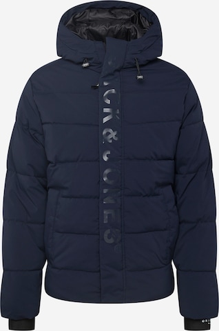 JACK & JONES Winter Jacket in Blue: front